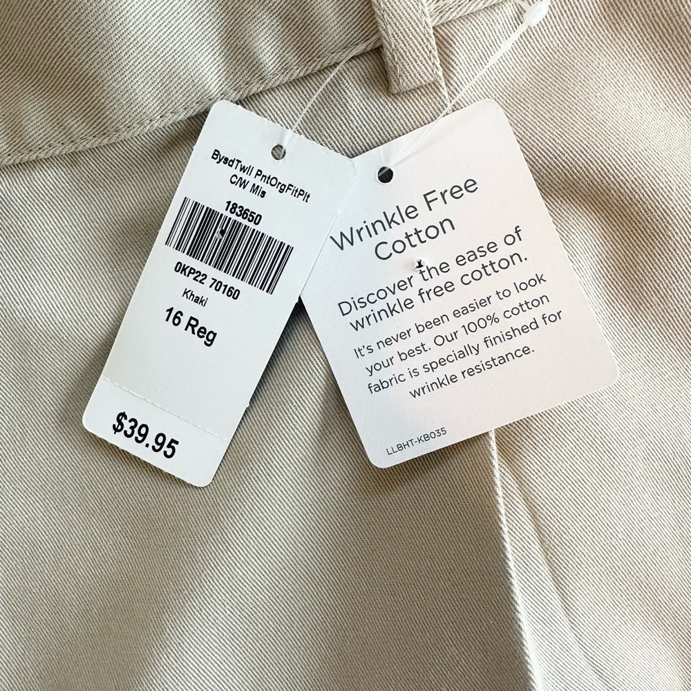 L.L. Bean High-Rise Comfort Waist Tapered-Leg Wrinkle-Free Bayside Pants NWT - Picture 4 of 9